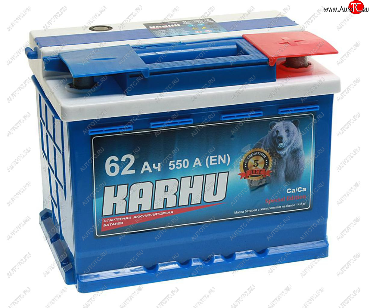 7 299 р. Аккумулятор KARHU 62Ач обратная полярность KARHU 6ст62(0)  с доставкой в г. Кемерово