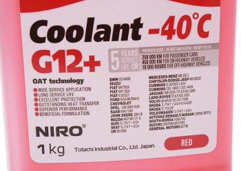 274 р. Антифриз красный -40C 1кг G12+ NIRO Coolant TOTACHI TOTACHI 43101  с доставкой в г. Кемерово. Увеличить фотографию 2