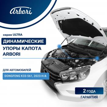 3 499 р. Упоры капота Arbori  Dong Feng К33-561 (2023-2025) цельнометаллический фургон  с доставкой в г. Кемерово. Увеличить фотографию 1