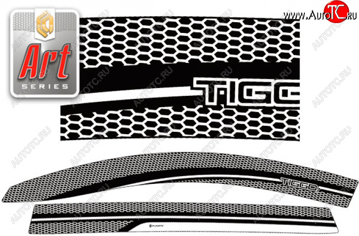 2 399 р. Дефлектор окон CA-Plastic  Chery Tiggo 7 Pro Max  T1E (2022-2025) дорестайлинг (Серия Art белая)  с доставкой в г. Кемерово
