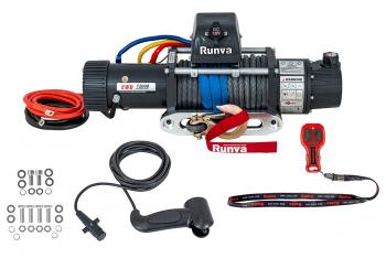 77 999 р. Лебёдка электрическая двухскоростная 12V Runva 12000 lbs 5443 кг (синтетический трос)  ewd12000ssr  с доставкой в г. Кемерово. Увеличить фотографию 2