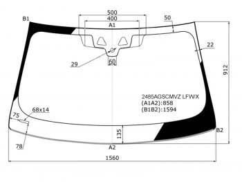 11 399 р. Стекло лобовое (Две камеры Датчик дождя Молдинг 4D SED5D WGN) BMW 5-Series 16-  M5 17-20 XYG 2485AGSCMVZ LFW/X  с доставкой в г. Кемерово. Увеличить фотографию 1