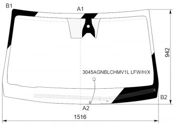 12 849 р. Стекло лобовое (Обогрев щеток Камера Датчик дождя) SsangYong Rexton 20- XYG 3045AGNBLCHMV1L LFW/H/X  с доставкой в г. Кемерово. Увеличить фотографию 1