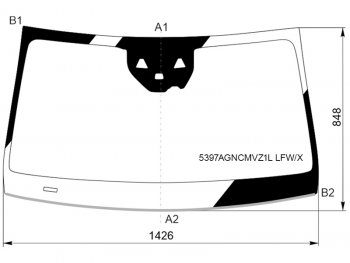 12 299 р. Стекло лобовое (Две камеры Датчик дождя Молдинг) Mercedes-Benz EQC 18-  GLC Coupe 16-23 XYG 5397AGNCMVZ1L LFW/X  с доставкой в г. Кемерово. Увеличить фотографию 1