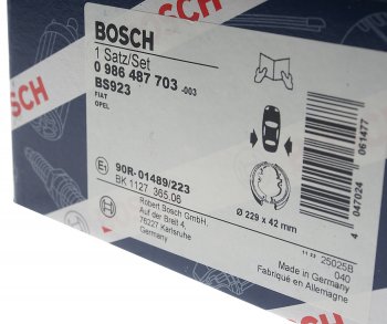 2 889 р. Колодки тормозные задние барабанны (4шт.) BOSCH Opel Corsa D дорестайлинг, хэтчбэк 3 дв. (2006-2010)  с доставкой в г. Кемерово. Увеличить фотографию 4