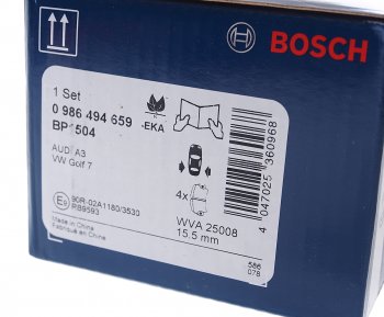 1 869 р. Колодки тормозные задние (4шт.) BOSCH Volkswagen Golf 7 дорестайлинг, хэтчбэк 5 дв. (2012-2017)  с доставкой в г. Кемерово. Увеличить фотографию 3