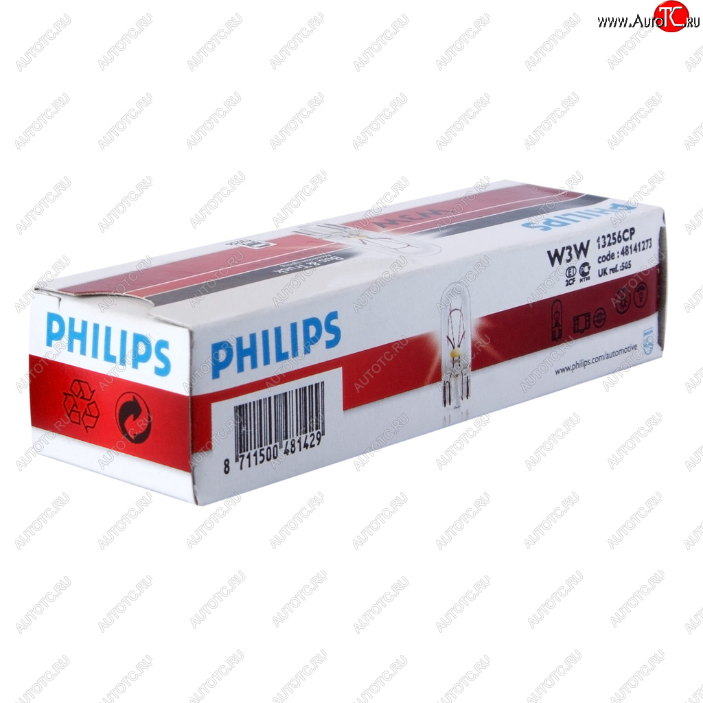 56 р. Лампа 24V W5W T10W W2.1x9.5d PHILIPS PHILIPS 13256cp  с доставкой в г. Кемерово