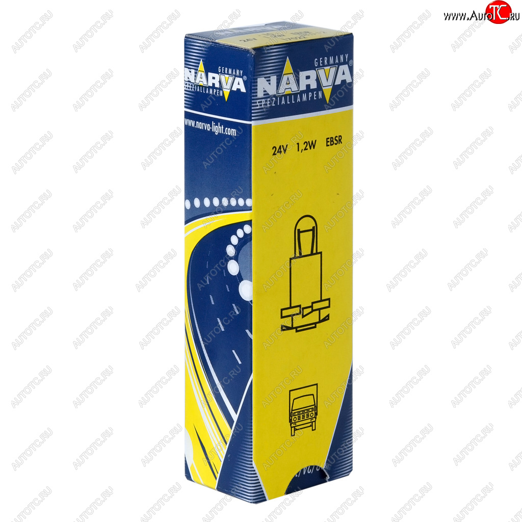 121 р. Лампа 24V 1.2W EBSR4 желтый патрон Plastic Base NARVA NARVA 170223000  с доставкой в г. Кемерово