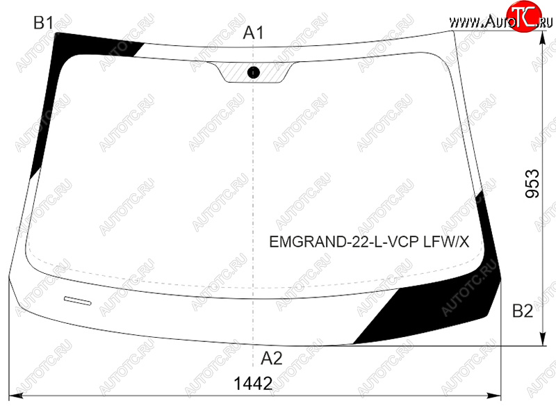 6 799 р. Стекло лобовое (4D SED) Geely Emgrand 21-  Livan S6 Pro 23- XYG EMGRAND-22-L-VCP LFW/X  с доставкой в г. Кемерово