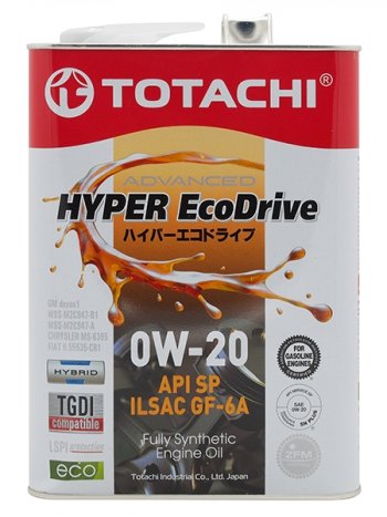 4 399 р. Масло моторное TOTACHI HYPER Ecodrive Fully Synthetic SPRCGF-6A 0W-20 4л TOTACHI E0104  с доставкой в г. Кемерово. Увеличить фотографию 1