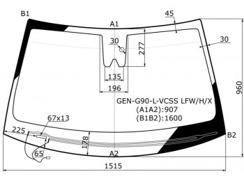 10 999 р. Стекло лобовое (Обогрев щеток Камера Датчик дождя) Genesis G90 16-19 XYG GEN-G90-L-VCSS LFW/H/X  с доставкой в г. Кемерово. Увеличить фотографию 1