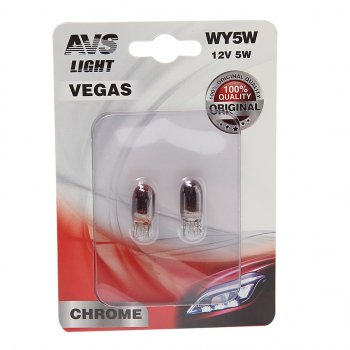 166 р. Лампа 12V WY5W W2.1x9.5d желтая блистер (2шт.) AVS AVS a07113s  с доставкой в г. Кемерово. Увеличить фотографию 1