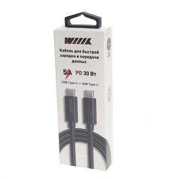 519 р. Кабель USB Type C-USB Type C 1м WIIIX WIIIX cb-717tc-tc(1.0)-chp-b  с доставкой в г. Кемерово. Увеличить фотографию 2