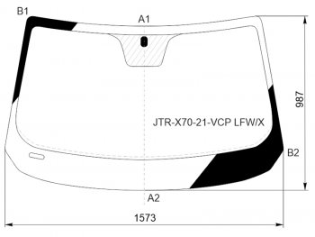 11 399 р. Стекло лобовое Jetour X70 Plus 20- XYG JTR-X70-21-VCP LFW/X  с доставкой в г. Кемерово. Увеличить фотографию 1