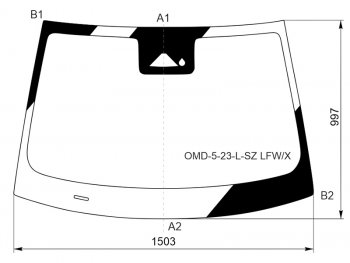 9 849 р. Стекло лобовое (Камера Датчик дождя) OMODA C5 22- XYG OMD-5-23-L-SZ LFW/X  с доставкой в г. Кемерово. Увеличить фотографию 1