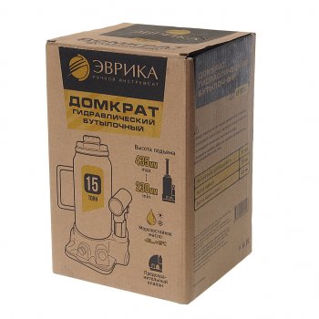 3 289 р. Домкрат бутылочный 15т 230-435мм с клапаном (ремкомплект) ЭВРИКА ЭВРИКА er-80151  с доставкой в г. Кемерово. Увеличить фотографию 3