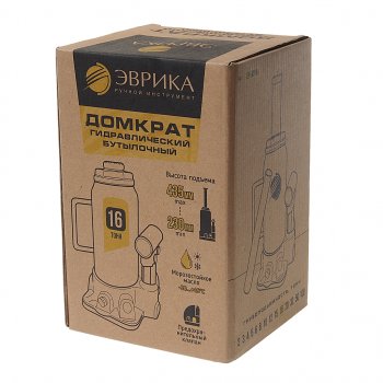 2 889 р. Домкрат бутылочный 16т 230-435мм с клапаном (ремкомплект) ЭВРИКА ЭВРИКА er-80161  с доставкой в г. Кемерово. Увеличить фотографию 3