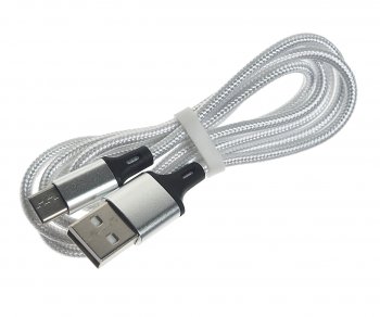 250 р. Кабель micro USB 1м FAISON FAISON hx14 alum white  с доставкой в г. Кемерово. Увеличить фотографию 1