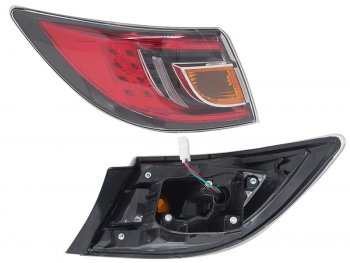 Фонарь задний левый (внешний, LED) SAT Mazda 6  GH (2007-2010) дорестайлинг лифтбэк, дорестайлинг седан, дорестайлинг универсал (красный)