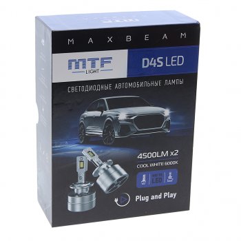 8 249 р. Лампа светодиодная 12V D4S 35W P32d-5 (2шт.) MTF MTF mbd4s6  с доставкой в г. Кемерово. Увеличить фотографию 3