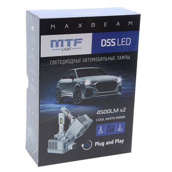 8 249 р. Лампа светодиодная 12V D5S 25W PK32d-7 (2шт.) MTF MTF mbd5s6  с доставкой в г. Кемерово. Увеличить фотографию 3
