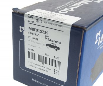 1 099 р. Колодки тормозные CITROEN C4 Picasso (06-) задние (4шт.) MANDO MANDO mbf015239 MANDO mbf015239  с доставкой в г. Кемерово. Увеличить фотографию 3