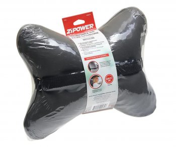 889 р. Подушка на подголовник косточка 30х21см экокожа серая ZIPOWER ZIPOWER pm0474  с доставкой в г. Кемерово. Увеличить фотографию 2