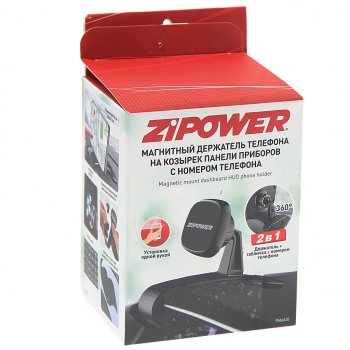 679 р. Держатель телефона на панель магнитный с номером телефона черный ZIPOWER ZIPOWER pm6640  с доставкой в г. Кемерово. Увеличить фотографию 4
