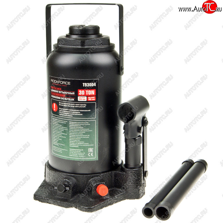 6 649 р. Домкрат бутылочный 30т 255-465мм ROCKFORCE ROCKFORCE rf-t93004 ROCKFORCE rf-t93004  с доставкой в г. Кемерово