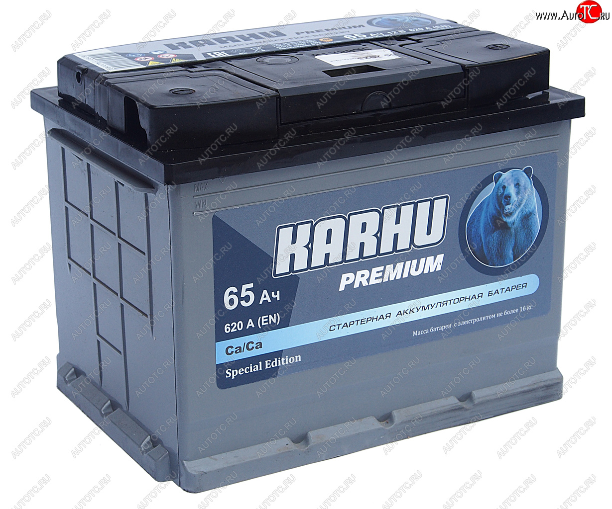 8 299 р. Аккумулятор KARHU Premium 65Ач обратная полярность KAINAR 6ст65(0)  с доставкой в г. Кемерово