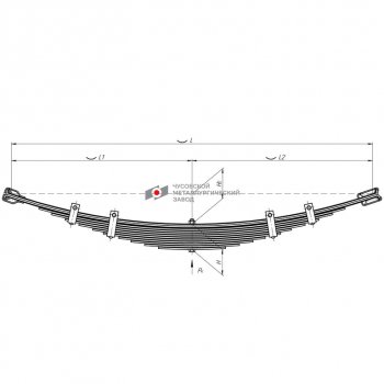 11 499 р. Рессора ГАЗ-53,3307,САЗ-356,3502,КАВЗ-685 передняя (12 листов) L=1225мм ЧМЗ ЧМЗ 53-2902012-02  с доставкой в г. Кемерово. Увеличить фотографию 1