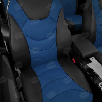 8 999 р. Авточехлы универсальные экокожа черно-синие комплект Recaro AVTOLIDER AVTOLIDER urek31-0303  с доставкой в г. Кемерово. Увеличить фотографию 3