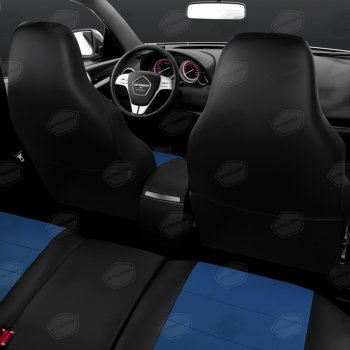 8 999 р. Авточехлы универсальные экокожа черно-синие комплект Recaro AVTOLIDER AVTOLIDER urek31-0303  с доставкой в г. Кемерово. Увеличить фотографию 6