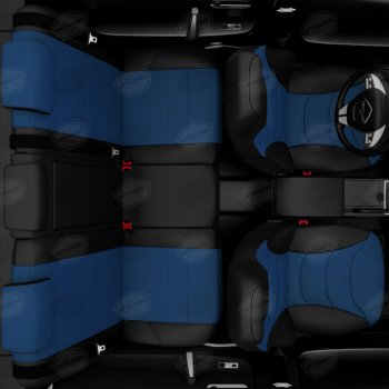 8 999 р. Авточехлы универсальные экокожа черно-синие комплект Recaro AVTOLIDER AVTOLIDER urek31-0303  с доставкой в г. Кемерово. Увеличить фотографию 7