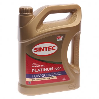 2 099 р. Масло моторное Platinum 7000 GF-6A 0W20 синт.4л SINTEC SINTEC 600163  с доставкой в г. Кемерово. Увеличить фотографию 1