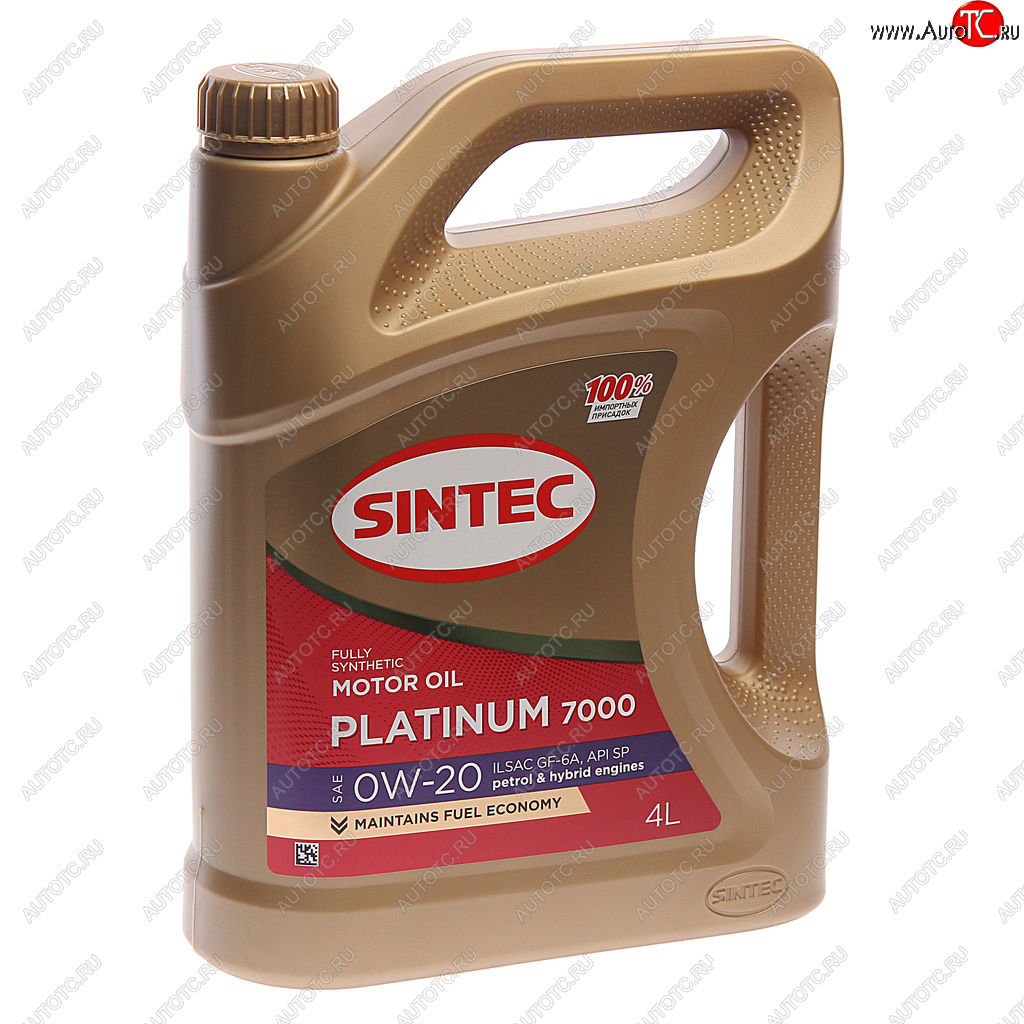 2 099 р. Масло моторное Platinum 7000 GF-6A 0W20 синт.4л SINTEC SINTEC 600163  с доставкой в г. Кемерово