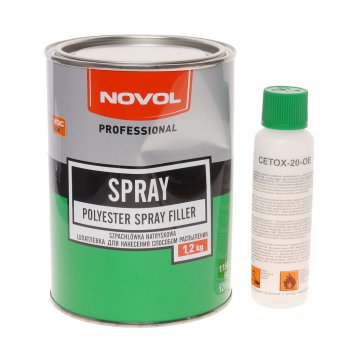 1 899 р. Шпатлевка жидкая SPRAY 1.2кг с отвердителем 0,05кг NOVOL NOVOL 1201  с доставкой в г. Кемерово. Увеличить фотографию 1