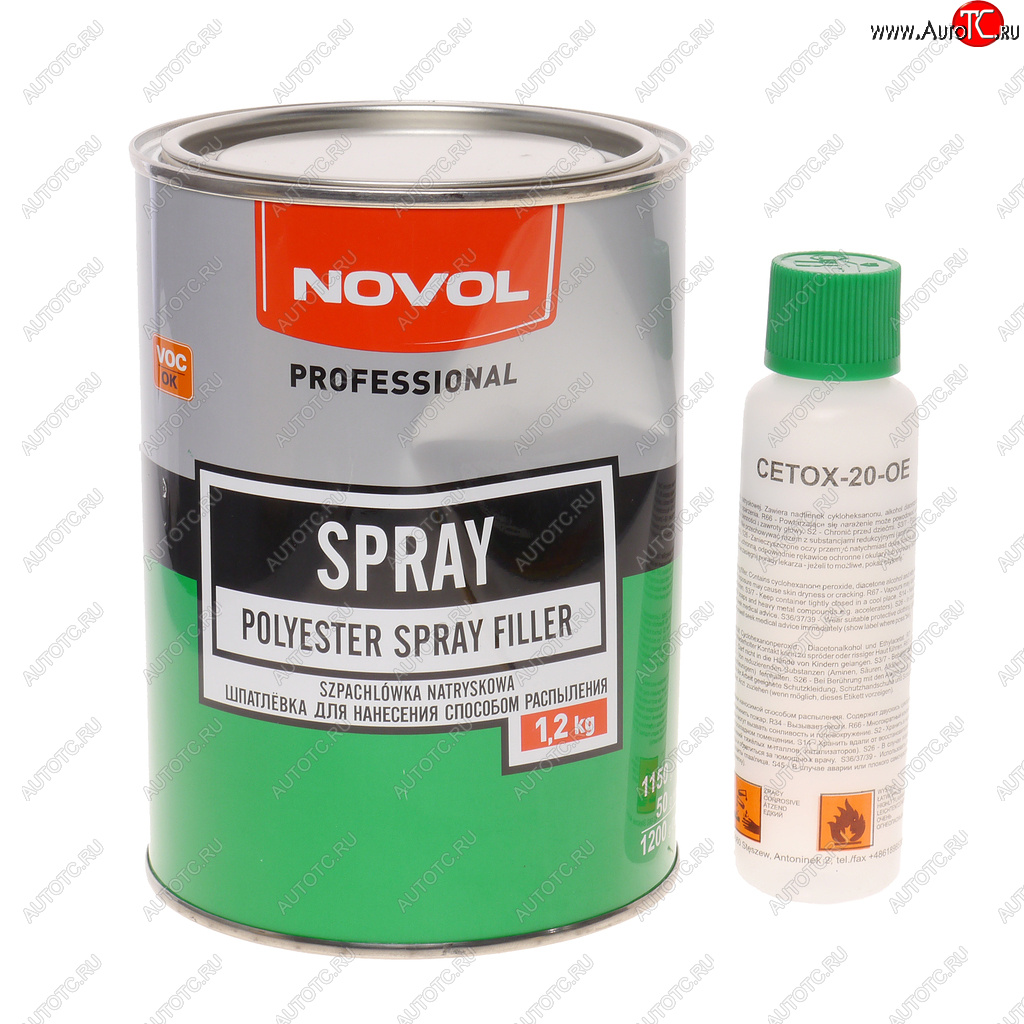 1 899 р. Шпатлевка жидкая SPRAY 1.2кг с отвердителем 0,05кг NOVOL NOVOL 1201  с доставкой в г. Кемерово