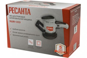 4 299 р. Машина шлифовальная эксцентриковая 450Вт 125мм 4000-13000обмин. (пылесборник) РЕСАНТА РЕСАНТА эшм-125э  с доставкой в г. Кемерово. Увеличить фотографию 17