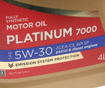 2 079 р. Масло моторное Platinum 7000 C3SP 5W30 синт.4л SINTEC SINTEC 600149  с доставкой в г. Кемерово. Увеличить фотографию 2