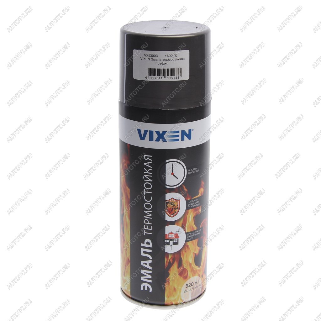 299 р. Краска термостойкая графит аэрозоль 520мл VIXEN VIXEN vx-53003  с доставкой в г. Кемерово