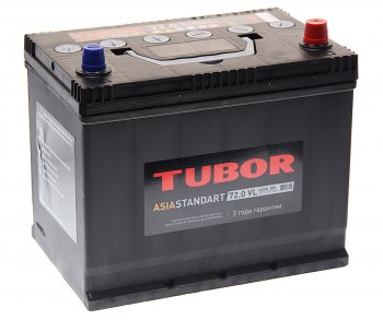 11 249 р. Аккумулятор TUBOR Asia Standart 72Ач обратная полярность TUBOR 6ст72(0) d26l  с доставкой в г. Кемерово. Увеличить фотографию 1