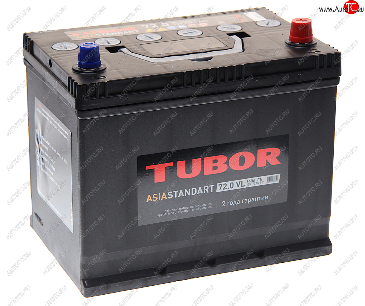 11 249 р. Аккумулятор TUBOR Asia Standart 72Ач обратная полярность TUBOR 6ст72(0) d26l  с доставкой в г. Кемерово