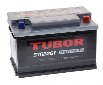 12 799 р. Аккумулятор TUBOR Synergy 74Ач обратная полярность,низкий TUBOR 6ст74(0)  с доставкой в г. Кемерово. Увеличить фотографию 1