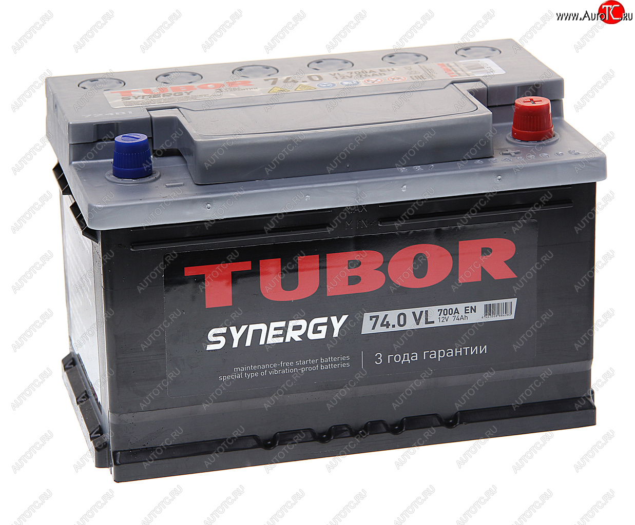 12 799 р. Аккумулятор TUBOR Synergy 74Ач обратная полярность,низкий TUBOR 6ст74(0)  с доставкой в г. Кемерово