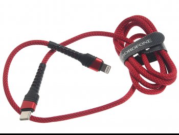 439 р. Кабель iPhone (5-)-USB Type C 1м красный BOROFONE BOROFONE bu21 red  с доставкой в г. Кемерово. Увеличить фотографию 1