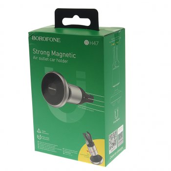 549 р. Держатель телефона на дефлектор магнитный черный BOROFONE BOROFONE bh47 black silver  с доставкой в г. Кемерово. Увеличить фотографию 4