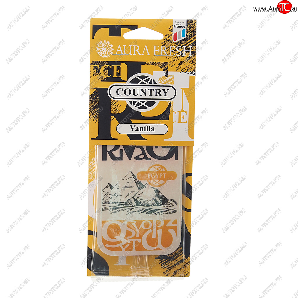 88 р. Ароматизатор подвесной картонный (vanilla) Country AURA FRESH AURA FRESH 23027  с доставкой в г. Кемерово
