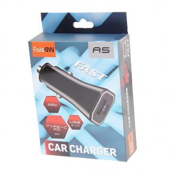 449 р. Устройство зарядное в прикуриватель 1USB + 1 Type C 12V FAISON FAISON a5 black  с доставкой в г. Кемерово. Увеличить фотографию 3