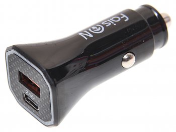 449 р. Устройство зарядное в прикуриватель 1USB + 1 Type C 12V FAISON FAISON a5 black  с доставкой в г. Кемерово. Увеличить фотографию 1